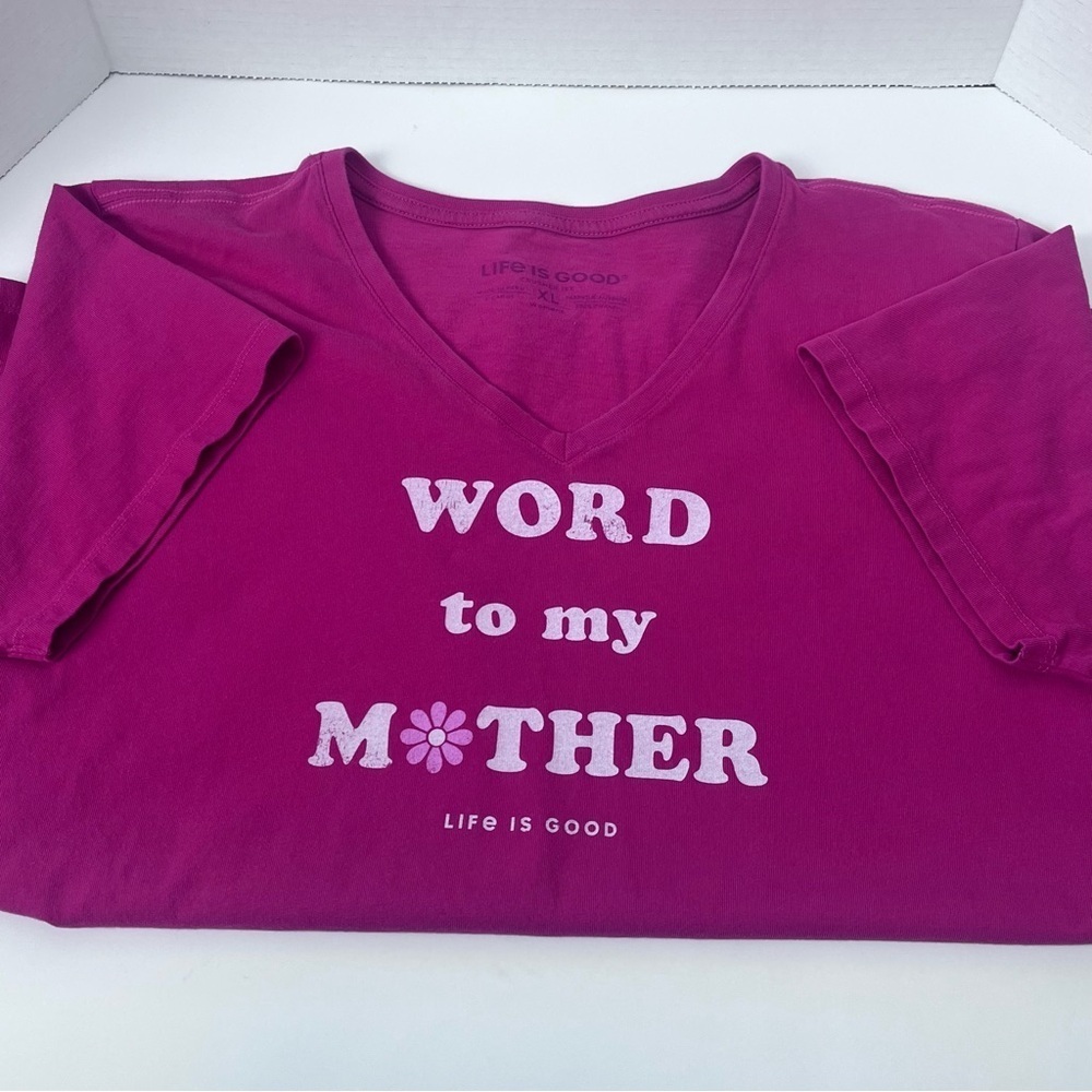Life Is Good Women's Crusher 100% Cotton V-Neck Tee Shirt Size XL; Mom Themed - Picture 5 of 11